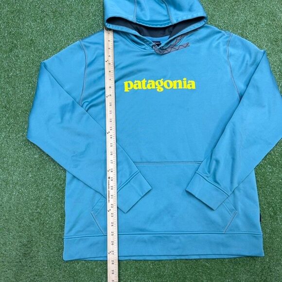 Patagonia Womens Spellout Hoodie Size XL Pullover Logo Teal - Picture 6 of 8